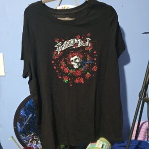 Torrid Black Tee with Red and White Graphic